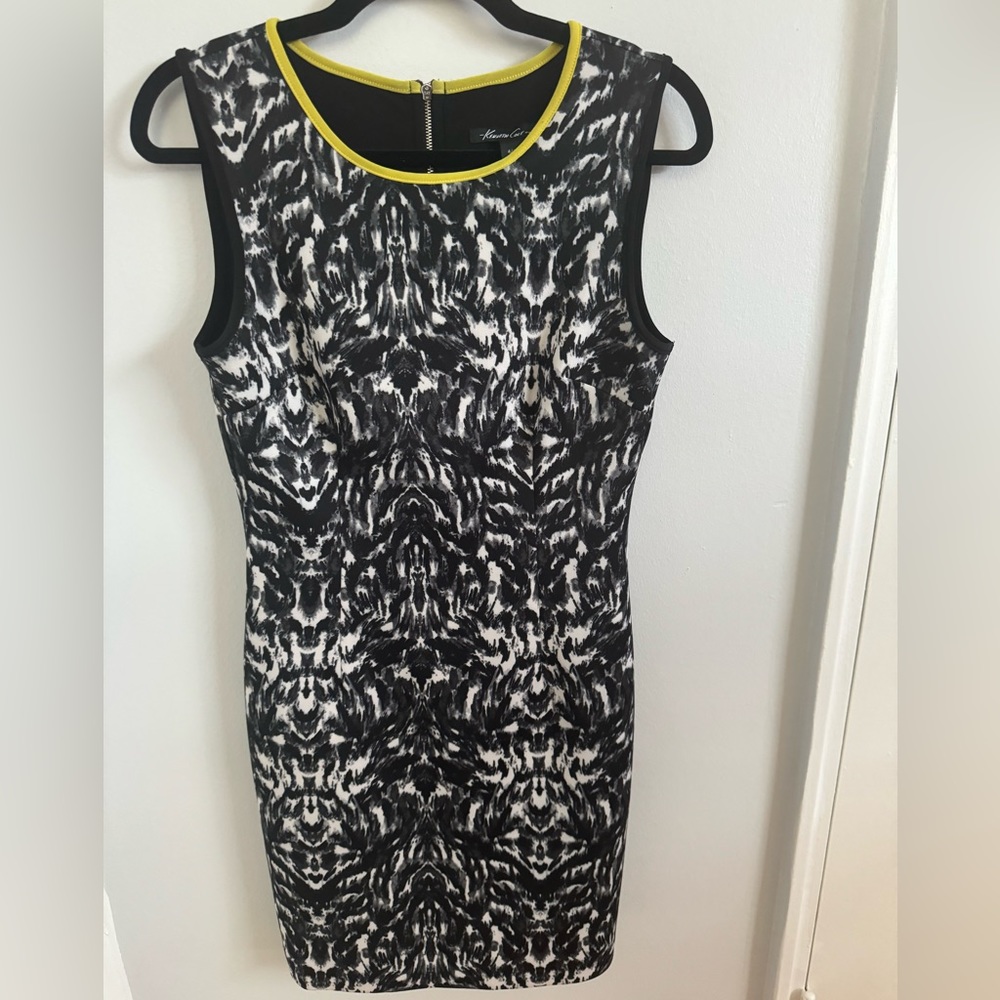 Kenneth Cole Black and White Sheath Dress
